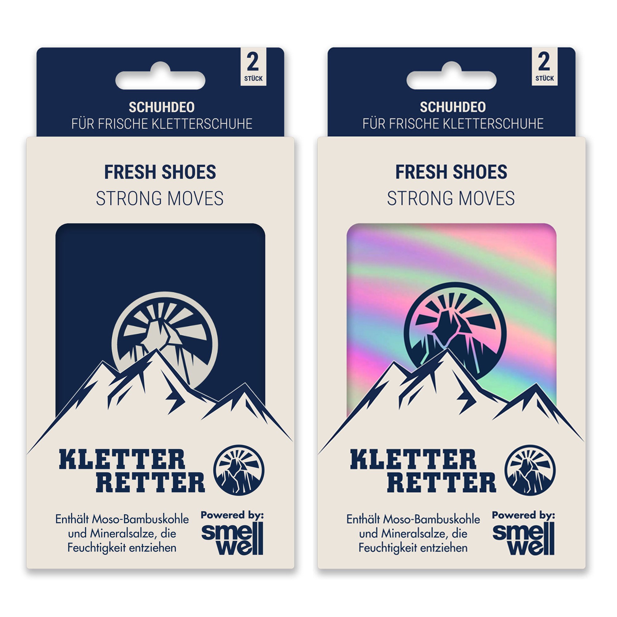 KletterRetter Schuhdeo 2er Packung Blau/Rainbow