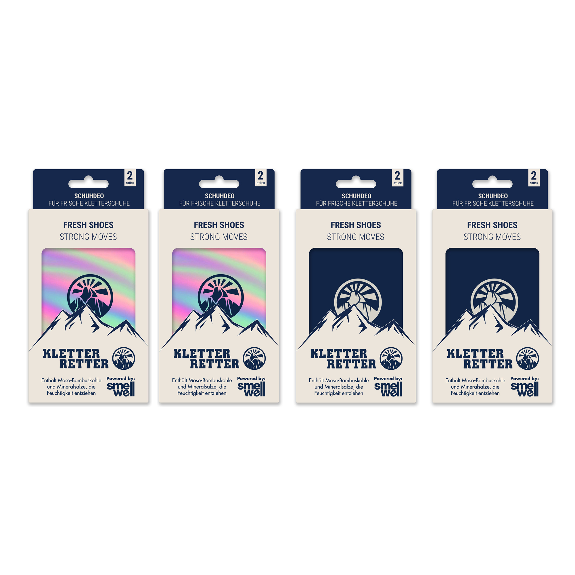 KletterRetter Schuhdeo 4er Packung Blau/Rainbow